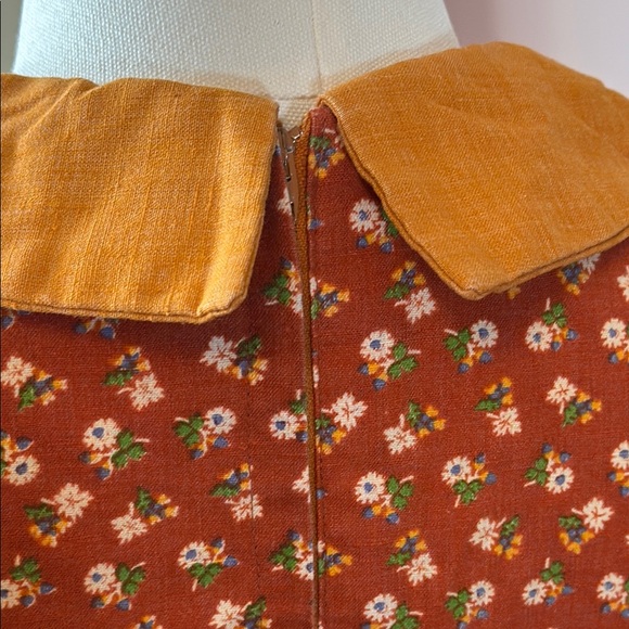 Chic Orange Dress with Peter Pan Collar - Picture 9 of 10